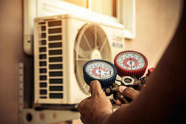 Professional Air Conditioning Service technician working in Marine On Saint Croix, MN